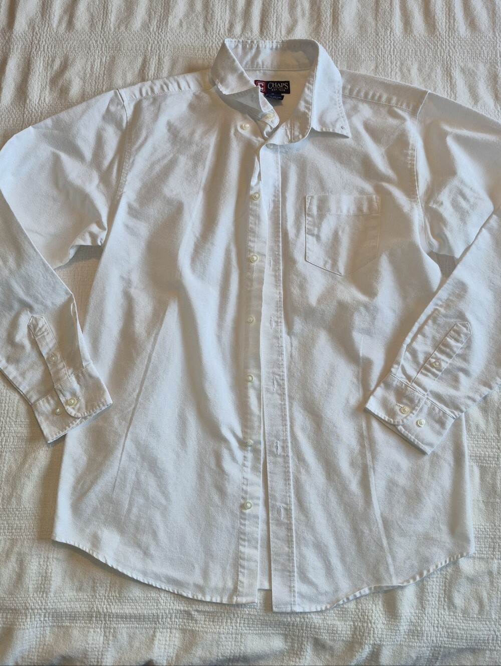 Chaps boys size 18 white button down shirt VVGUC